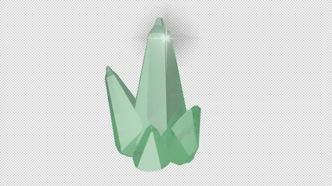3D Sparkling Green Crystal Stock Footage 172230596