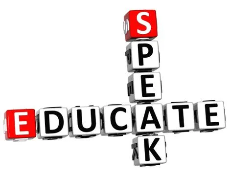 3d speak educate crossword Stock Illustration