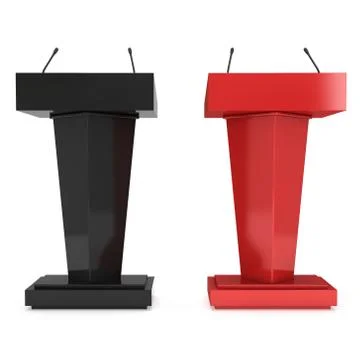 3d Speaker Podium 스톡 일러스트