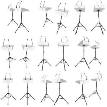 3d Speaker Podium on Tripod Set Stock Illustration