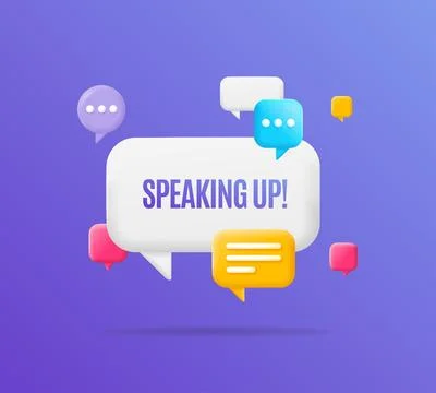 3d Speaking Up Banner Concept Plasticine Cartoon Style. Vector Stock Illustration
