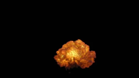 3D special effect, air explosion, airplane destroyed by missile, alpha channel Stock Footage 134358016