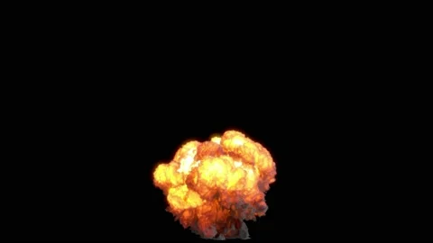 3D special effect, rising smoke cloud from nuclear bomb, alpha channel Stock Footage 134357984