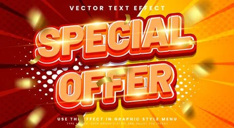3D Special Offer editable text effect Template Stock Illustration