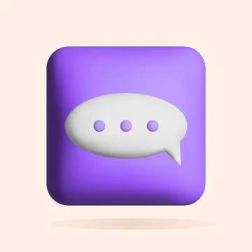 3D speech bubble, chat icon design. Social media marketing concept. Vector Illustrazione stock