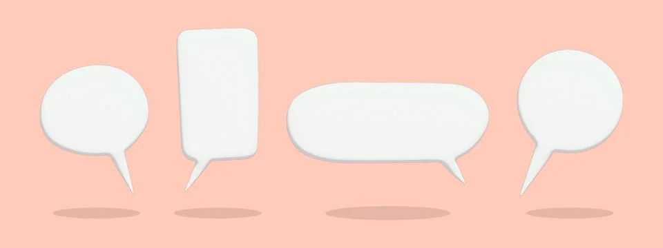 3d speech bubble chat icon collection set poster and sticker concept Banner Stock Illustration