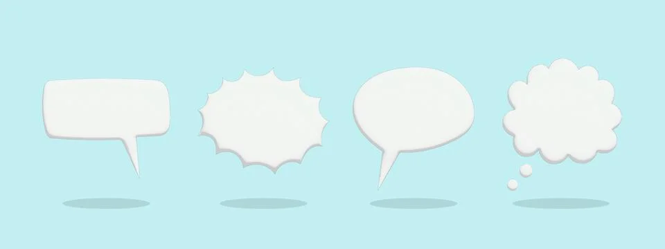 3d speech bubble chat icon collection set poster and sticker concept Banner Illustrazione stock
