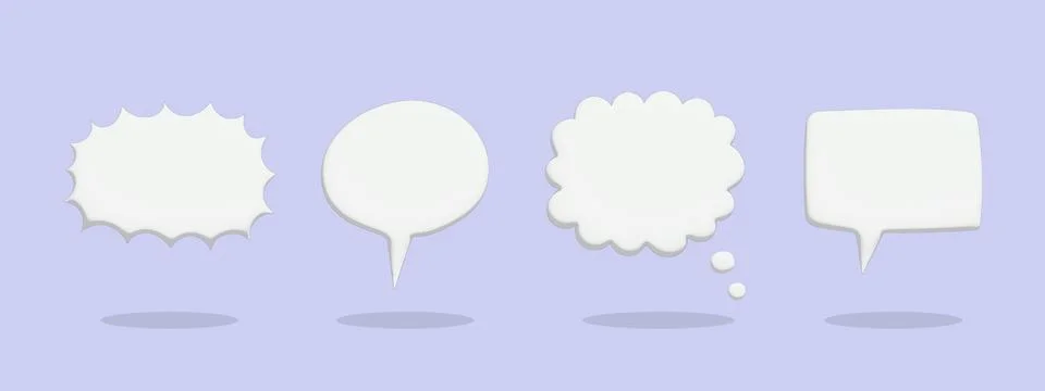 3d speech bubble chat icon collection set poster and sticker concept Banner Illustrazione stock