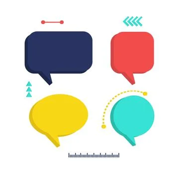 3d speech bubble collection set. Vector illustration Illustrazione stock