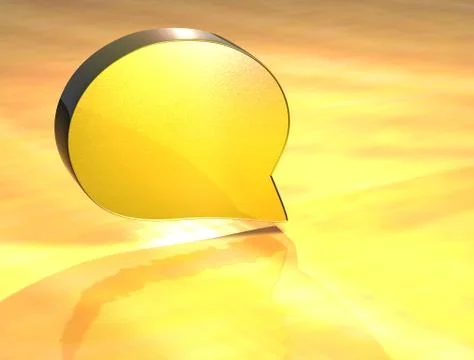 3d speech bubble gold sign Stock Illustration