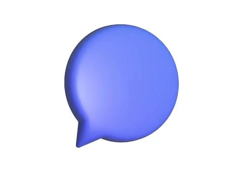 3d speech bubble icon. Blue 3d speech bubble, dialog cloud and blank chat icon Stock Illustration