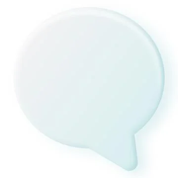 3D speech bubble icon isolated on white background. 3D chat sign. White and Stock Illustration