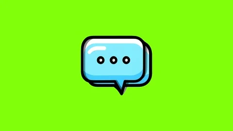 3D speech bubble icon with loading dots animation. Stock Footage 340167036