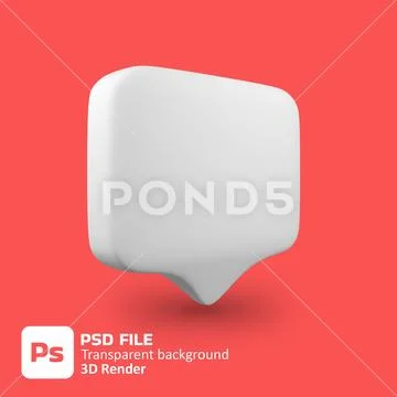 3d speech bubble icon PSD Template