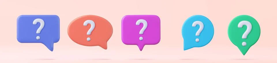 3d Speech bubble with question mark. Stock Illustration