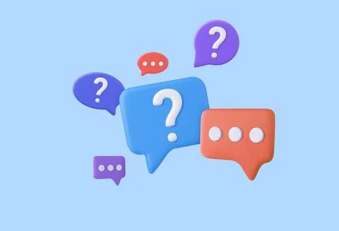 3d Speech bubble with question mark. Stock Illustration