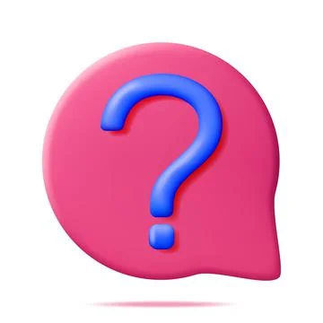 3D Speech bubble with Question Mark Stock Illustration