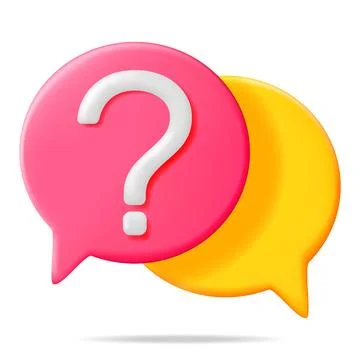 3D Speech Bubble with Question Mark Stock Illustration