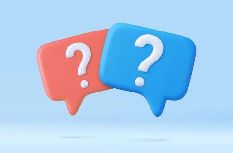 3d Speech bubble with question mark. Stock Illustration