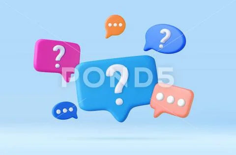3d Speech bubble with question mark. Иллюстрация
