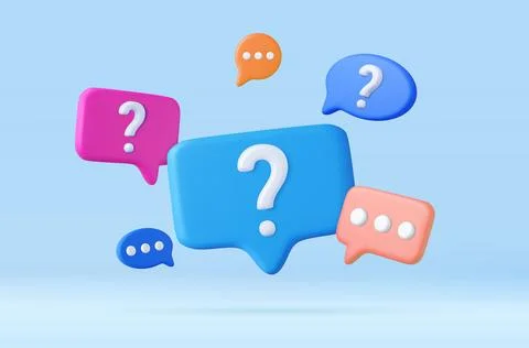 3d Speech bubble with question mark. Stock Illustration