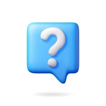 3D speech bubble with question mark isolated Stock Illustration