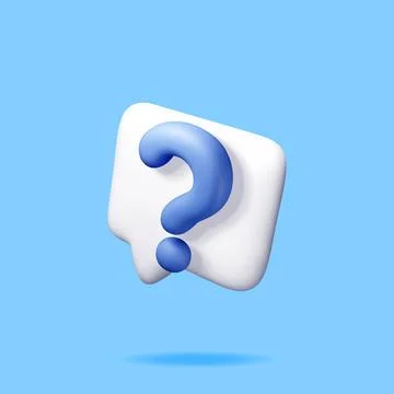 3D speech bubble with question mark isolated Stock Illustration