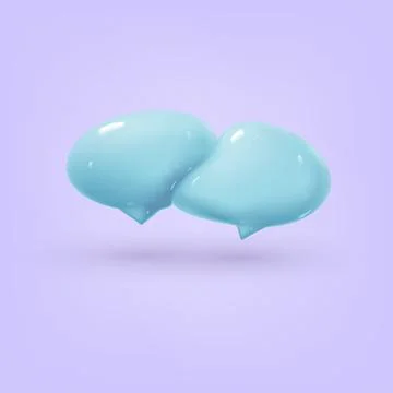 3d speech bubble. Realistic plastic icon speech boxes. Chatting box, message  Stock Illustration