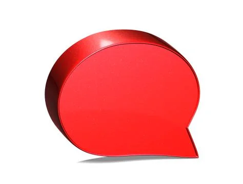 3d speech bubble red sign on white background Stock Illustration