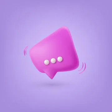 3d speech bubble. Render vector icon. Chat, message Stock Illustration