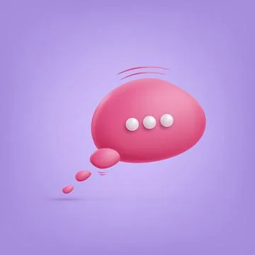 3d speech bubble. Render vector icon. Chat, message Stockillustratie