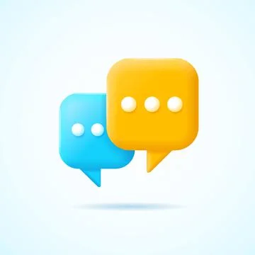 3d Speech Bubble Set Cartoon Style. Vector Illustrazione stock