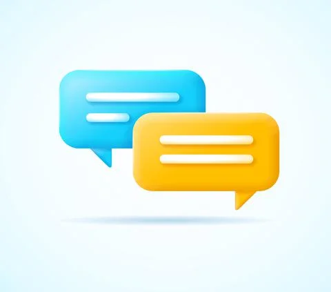 3d Speech Bubble Set Cartoon Style. Vector Stock Illustration