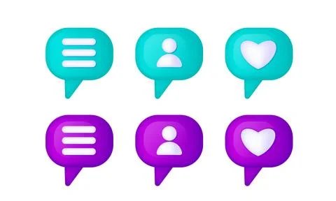 3d speech bubble. Social media like icon concept. Comment and Follower. Stock-Illustration
