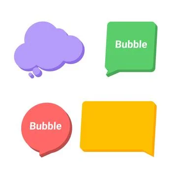 3d speech bubble text chat dialog message. Speech balloon cloud comic sign Stock Illustration