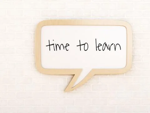 3d Speech bubble with time to learn イラスト素材