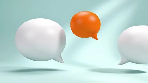 3D speech bubbles bouncing on mint green background for social media commun.. Stock Footage 347938845