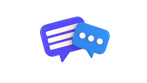 3D speech bubbles icon for chat on social media message icon animation Video stock 312228478