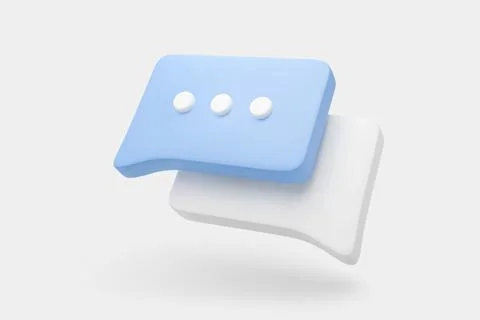 3D speech bubbles icon for chat, texting, online messenger or social media. Illustrazione stock