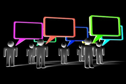 3D speech bubbles Stock Illustration