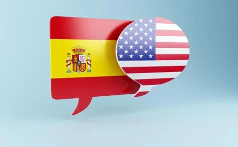 3d Speech bubbles with national flags. Illustrazione stock