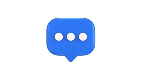 3D speech bubbles symbol for chat on social media icon animation Video stock 314735367