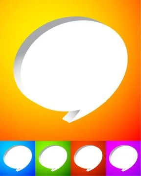 3d speech or talk bubbles over vibrant, colorful backgrounds Stock Illustration