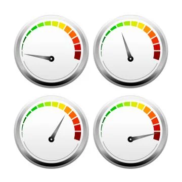 3D Speed Meter Vector Design Template Stock Illustration