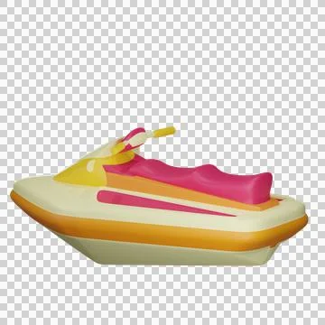 3d speedboat object with transparent background Stock Illustration