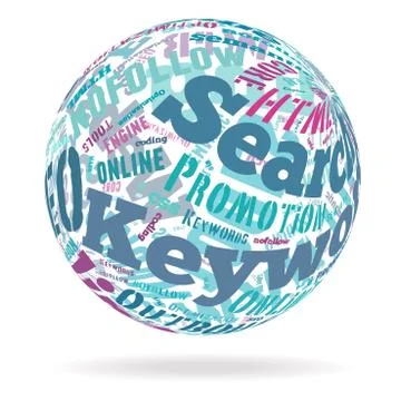 3D Spere with SEO Keywords    - vector illustration Stock Illustration