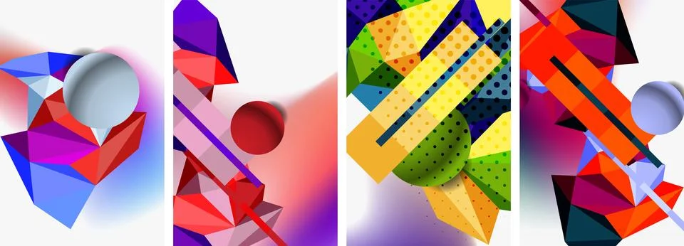 3d sphere and 3d low poly triangle design. Vector illustration For Wallpaper 스톡 일러스트
