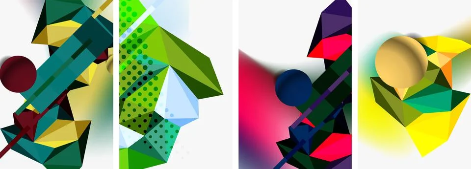 3d sphere and 3d low poly triangle design. Vector illustration For Wallpaper Illustrazione stock
