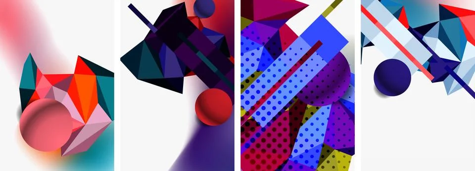 3d sphere and 3d low poly triangle design. Vector illustration For Wallpaper 스톡 일러스트