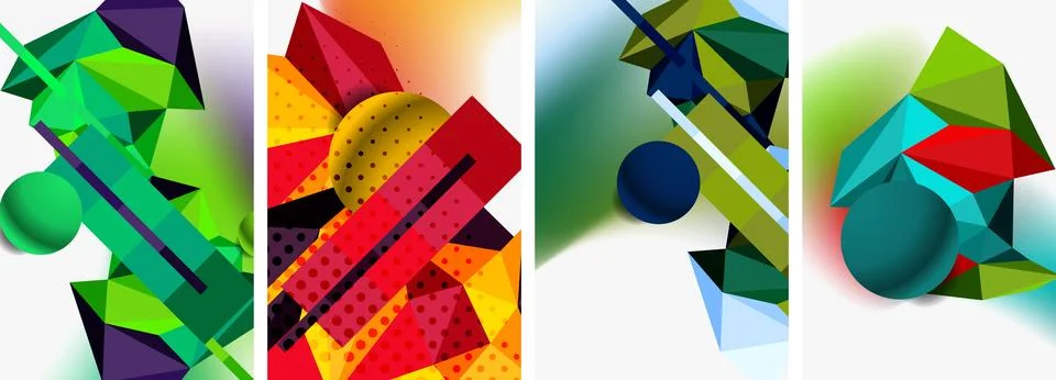 3d sphere and 3d low poly triangle design. Vector illustration For Wallpaper Stock Illustration